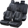 image:imageCoverado Full Set Car Seat Covers Luxury Faux Leather Waterproof Seat Covers Pink Car Seat Protectors Universal Fit for Most Cars Automotive Seat CoversPinkABlack