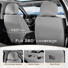 image:imageCoverado Full Set Car Seat Covers Luxury Faux Leather Waterproof Seat Covers Pink Car Seat Protectors Universal Fit for Most Cars Automotive Seat CoversPinkBGray