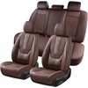 image:imageCoverado Full Set Car Seat Covers Luxury Faux Leather Waterproof Seat Covers Pink Car Seat Protectors Universal Fit for Most Cars Automotive Seat CoversPinkACoffee