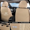 image:imageCoverado Full Set Car Seat Covers Luxury Faux Leather Waterproof Seat Covers Pink Car Seat Protectors Universal Fit for Most Cars Automotive Seat CoversPinkABeige