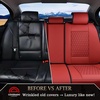 image:imageCoverado Full Set Car Seat Covers Luxury Faux Leather Waterproof Seat Covers Pink Car Seat Protectors Universal Fit for Most Cars Automotive Seat CoversPinkARed