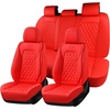 image:imageCoverado Full Set Car Seat Covers Luxury Faux Leather Waterproof Seat Covers Pink Car Seat Protectors Universal Fit for Most Cars Automotive Seat CoversPinkBRed