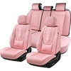 image:imageCoverado Full Set Car Seat Covers Luxury Faux Leather Waterproof Seat Covers Pink Car Seat Protectors Universal Fit for Most Cars Automotive Seat CoversPinkAPink