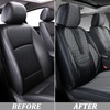 image:imageCoverado Full Set Car Seat Covers Luxury Faux Leather Waterproof Seat Covers Pink Car Seat Protectors Universal Fit for Most Cars Automotive Seat CoversPinkABlackGray