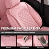 image:imageCoverado Full Set Car Seat Covers Luxury Faux Leather Waterproof Seat Covers Pink Car Seat Protectors Universal Fit for Most Cars Automotive Seat CoversPinkBPink