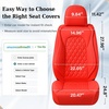 image:imageCoverado Full Set Car Seat Covers Luxury Faux Leather Waterproof Seat Covers Pink Car Seat Protectors Universal Fit for Most Cars Automotive Seat CoversPinkBRed
