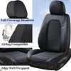 image:imageCoverado Full Set Car Seat Covers Luxury Faux Leather Waterproof Seat Covers Pink Car Seat Protectors Universal Fit for Most Cars Automotive Seat CoversPinkBlackFront