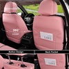 image:imageCoverado Full Set Car Seat Covers Luxury Faux Leather Waterproof Seat Covers Pink Car Seat Protectors Universal Fit for Most Cars Automotive Seat CoversPinkAPink