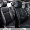 image:imageCoverado Full Set Car Seat Covers Luxury Faux Leather Waterproof Seat Covers Pink Car Seat Protectors Universal Fit for Most Cars Automotive Seat CoversPinkABlack