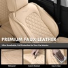 image:imageCoverado Full Set Car Seat Covers Luxury Faux Leather Waterproof Seat Covers Pink Car Seat Protectors Universal Fit for Most Cars Automotive Seat CoversPinkBBeige