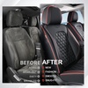 image:imageCoverado Full Set Car Seat Covers Luxury Faux Leather Waterproof Seat Covers Pink Car Seat Protectors Universal Fit for Most Cars Automotive Seat CoversPinkBRedLine