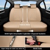 image:imageCoverado Full Set Car Seat Covers Luxury Faux Leather Waterproof Seat Covers Pink Car Seat Protectors Universal Fit for Most Cars Automotive Seat CoversPinkBBeige