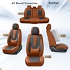 image:imageCoverado Full Set Car Seat Covers Luxury Faux Leather Waterproof Seat Covers Pink Car Seat Protectors Universal Fit for Most Cars Automotive Seat CoversPinkABrownBlack