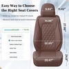 image:imageCoverado Full Set Car Seat Covers Luxury Faux Leather Waterproof Seat Covers Pink Car Seat Protectors Universal Fit for Most Cars Automotive Seat CoversPinkBCoffee