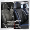 image:imageCoverado Full Set Car Seat Covers Luxury Faux Leather Waterproof Seat Covers Pink Car Seat Protectors Universal Fit for Most Cars Automotive Seat CoversPinkBblueLine
