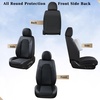 image:imageCoverado Full Set Car Seat Covers Luxury Faux Leather Waterproof Seat Covers Pink Car Seat Protectors Universal Fit for Most Cars Automotive Seat CoversPinkBlackFront