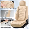image:imageCoverado Full Set Car Seat Covers Luxury Faux Leather Waterproof Seat Covers Pink Car Seat Protectors Universal Fit for Most Cars Automotive Seat CoversPinkBBeige