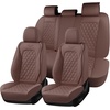 image:imageCoverado Full Set Car Seat Covers Luxury Faux Leather Waterproof Seat Covers Pink Car Seat Protectors Universal Fit for Most Cars Automotive Seat CoversPinkBCoffee