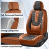 image:imageCoverado Full Set Car Seat Covers Luxury Faux Leather Waterproof Seat Covers Pink Car Seat Protectors Universal Fit for Most Cars Automotive Seat CoversPinkABrownBlack