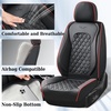 image:imageCoverado Full Set Car Seat Covers Luxury Faux Leather Waterproof Seat Covers Pink Car Seat Protectors Universal Fit for Most Cars Automotive Seat CoversPinkBRedLine