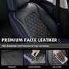 image:imageCoverado Full Set Car Seat Covers Luxury Faux Leather Waterproof Seat Covers Pink Car Seat Protectors Universal Fit for Most Cars Automotive Seat CoversPinkBblueLine