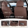 image:imageCoverado Full Set Car Seat Covers Luxury Faux Leather Waterproof Seat Covers Pink Car Seat Protectors Universal Fit for Most Cars Automotive Seat CoversPinkBCoffee