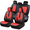 image:imageCoverado Full Set Car Seat Covers Luxury Faux Leather Waterproof Seat Covers Pink Car Seat Protectors Universal Fit for Most Cars Automotive Seat CoversPinkARedBlack