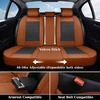 image:imageCoverado Full Set Car Seat Covers Luxury Faux Leather Waterproof Seat Covers Pink Car Seat Protectors Universal Fit for Most Cars Automotive Seat CoversPinkABrownBlack