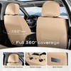 image:imageCoverado Full Set Car Seat Covers Luxury Faux Leather Waterproof Seat Covers Pink Car Seat Protectors Universal Fit for Most Cars Automotive Seat CoversPinkBBeige