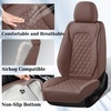 image:imageCoverado Full Set Car Seat Covers Luxury Faux Leather Waterproof Seat Covers Pink Car Seat Protectors Universal Fit for Most Cars Automotive Seat CoversPinkBCoffee