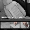 image:imageCoverado Full Set Car Seat Covers Luxury Faux Leather Waterproof Seat Covers Pink Car Seat Protectors Universal Fit for Most Cars Automotive Seat CoversPinkBGray