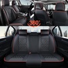 image:imageCoverado Full Set Car Seat Covers Luxury Faux Leather Waterproof Seat Covers Pink Car Seat Protectors Universal Fit for Most Cars Automotive Seat CoversPinkBRedLine