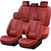 image:imageCoverado Full Set Car Seat Covers Luxury Faux Leather Waterproof Seat Covers Pink Car Seat Protectors Universal Fit for Most Cars Automotive Seat CoversPinkARed