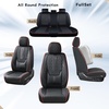 image:imageCoverado Full Set Car Seat Covers Luxury Faux Leather Waterproof Seat Covers Pink Car Seat Protectors Universal Fit for Most Cars Automotive Seat CoversPinkABlackRed line