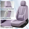 image:imageCoverado Full Set Car Seat Covers Luxury Faux Leather Waterproof Seat Covers Pink Car Seat Protectors Universal Fit for Most Cars Automotive Seat CoversPinkAPurple