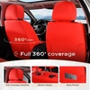 image:imageCoverado Full Set Car Seat Covers Luxury Faux Leather Waterproof Seat Covers Pink Car Seat Protectors Universal Fit for Most Cars Automotive Seat CoversPinkBRed
