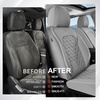 image:imageCoverado Full Set Car Seat Covers Luxury Faux Leather Waterproof Seat Covers Pink Car Seat Protectors Universal Fit for Most Cars Automotive Seat CoversPinkBGray