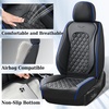 image:imageCoverado Full Set Car Seat Covers Luxury Faux Leather Waterproof Seat Covers Pink Car Seat Protectors Universal Fit for Most Cars Automotive Seat CoversPinkBblueLine