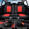 image:imageCoverado Full Set Car Seat Covers Luxury Faux Leather Waterproof Seat Covers Pink Car Seat Protectors Universal Fit for Most Cars Automotive Seat CoversPinkARedBlack