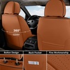 image:imageCoverado Full Set Car Seat Covers Luxury Faux Leather Waterproof Seat Covers Pink Car Seat Protectors Universal Fit for Most Cars Automotive Seat CoversPinkABrownBlack