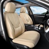 image:imageCoverado Full Set Car Seat Covers Luxury Faux Leather Waterproof Seat Covers Pink Car Seat Protectors Universal Fit for Most Cars Automotive Seat CoversPinkABeige