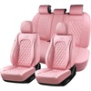 image:imageCoverado Full Set Car Seat Covers Luxury Faux Leather Waterproof Seat Covers Pink Car Seat Protectors Universal Fit for Most Cars Automotive Seat CoversPinkBPink