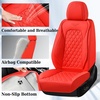 image:imageCoverado Full Set Car Seat Covers Luxury Faux Leather Waterproof Seat Covers Pink Car Seat Protectors Universal Fit for Most Cars Automotive Seat CoversPinkBRed