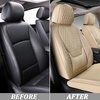 image:imageCoverado Full Set Car Seat Covers Luxury Faux Leather Waterproof Seat Covers Pink Car Seat Protectors Universal Fit for Most Cars Automotive Seat CoversPinkABeige