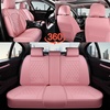 image:imageCoverado Full Set Car Seat Covers Luxury Faux Leather Waterproof Seat Covers Pink Car Seat Protectors Universal Fit for Most Cars Automotive Seat CoversPinkBPink