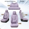 image:imageCoverado Full Set Car Seat Covers Luxury Faux Leather Waterproof Seat Covers Pink Car Seat Protectors Universal Fit for Most Cars Automotive Seat CoversPinkAPurple