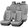 image:imageCoverado Full Set Car Seat Covers Luxury Faux Leather Waterproof Seat Covers Pink Car Seat Protectors Universal Fit for Most Cars Automotive Seat CoversPinkBGray