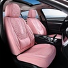 image:imageCoverado Full Set Car Seat Covers Luxury Faux Leather Waterproof Seat Covers Pink Car Seat Protectors Universal Fit for Most Cars Automotive Seat CoversPinkAPink