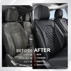 image:imageCoverado Full Set Car Seat Covers Luxury Faux Leather Waterproof Seat Covers Pink Car Seat Protectors Universal Fit for Most Cars Automotive Seat CoversPinkBBlack