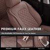 image:imageCoverado Full Set Car Seat Covers Luxury Faux Leather Waterproof Seat Covers Pink Car Seat Protectors Universal Fit for Most Cars Automotive Seat CoversPinkBCoffee